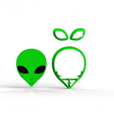 Cortador Alien Rosto Alienigena Modular Mod 3 (et Extra Terrestre) Tamanho 5 Cm