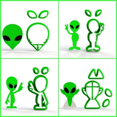 Cortador Kit Alien Alienigena Modular (et Extra Terrestre) 4 Modelos Tamanho 6 Cm