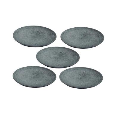 Kit 5 Pratos Raso Redondo Pedra Sabão Sobremesa E Bolos 26Cm.