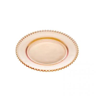 Prato De Sobremesa Com Borda De Coração Ambar 20Cm Lyor