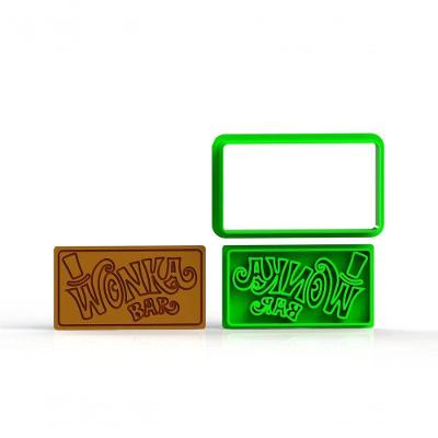 Cortador Wonka Barra Chocolate (corta E Marca) Tamanho 5 Cm