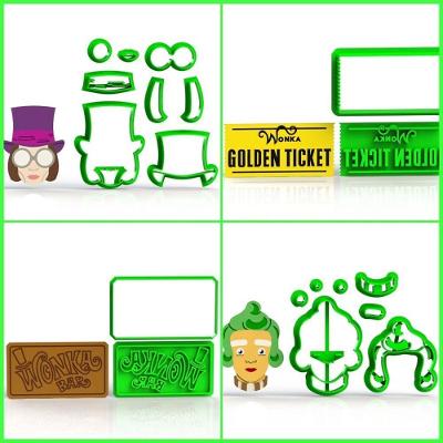 Cortador Kit Wonka 4 Modelos Tamanho 5 Cm