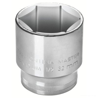 Soquete Sextavado 27 Mm Encaixe 1/2" Em Aço Cromo Vanádio Com Acabamento Cromado