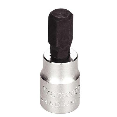 Soquete Em Aço Cromo Vanádio Ponta Hexagonal 8 Mm - Encaixe 3/8" Tramontina Pro Tramontina