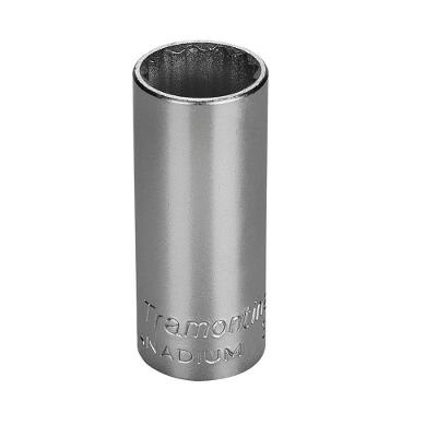 Soquete Estriado Longo Em Aço Cromo Vanádio 20 Mm - Encaixe 3/8" Tramontina Pro Tramontina