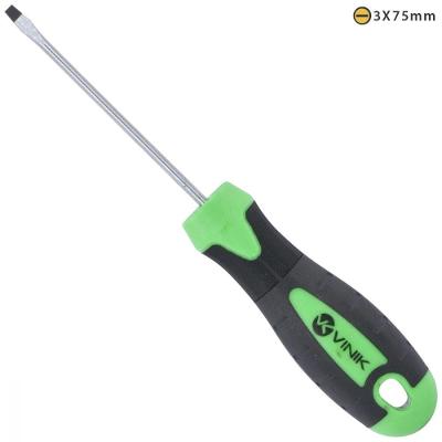 Chave De Fenda 3 X 75mm - 1/8 X 3 Pol. Em Aço Cromo Vanadio Cabo Ergonomico