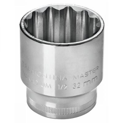 Soquete Estriado 11 Mm Encaixe 1/2´´ com Acabamento Cromado