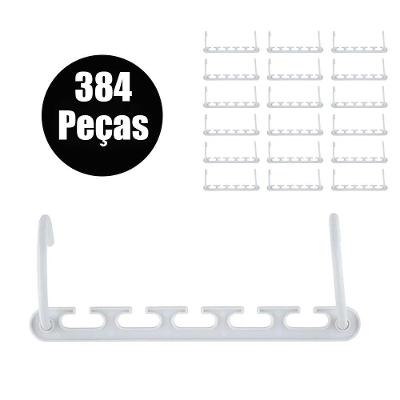 Suporte Organizador Para Cabide 384 Peças Compacto Armario Roupas Guarda Roupa