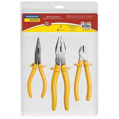 Kit De Ferramentas Com Alicate De Bico 6" Alicate Universal 8" E Alicate Corte Diagonal 6
