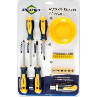 Kit Chaves Fenda/Phillips C/22 Brasfort.