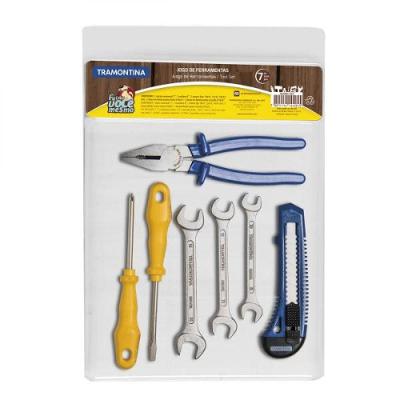 Kit Ferramentas Tramontina com Alicate Estilete Chaves 7 Pçs