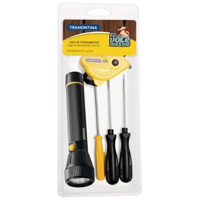 Kit de Ferramentas com Lanterna Chaves de Fenda e Trena