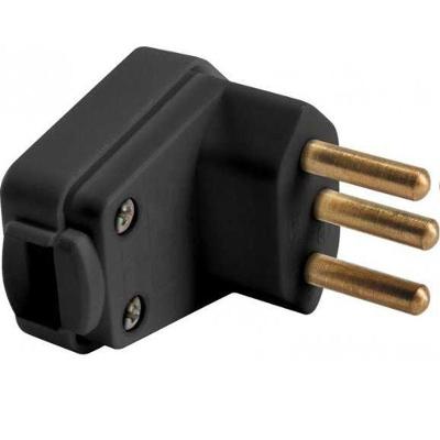 Plugue Angular 2p T 10a 250v Preto Tramontina 57403 010