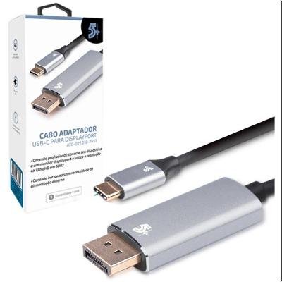 Cabo Adaptador Usb-c Para Dport Macho 4k 60hz 1.8m 5+