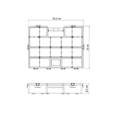 Maleta Plástica Organizadora 17" Com Divisorias Móveis - Tramontina