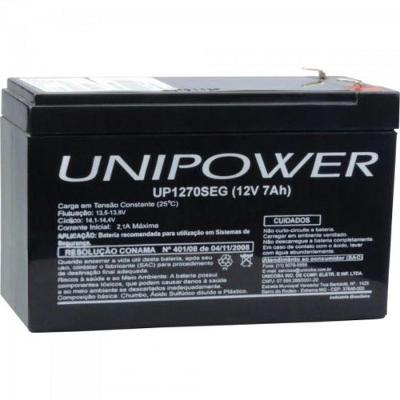 Bateria Estacionária Selada 12V/7Ah Vrla Up1270Seg Unipower