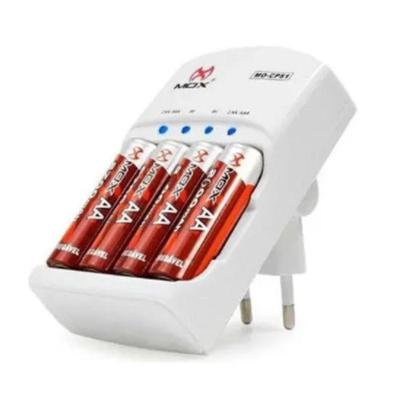 Carregador De Pilhas E Pilhas Mox Com Pilha Aa Bom Bivolt