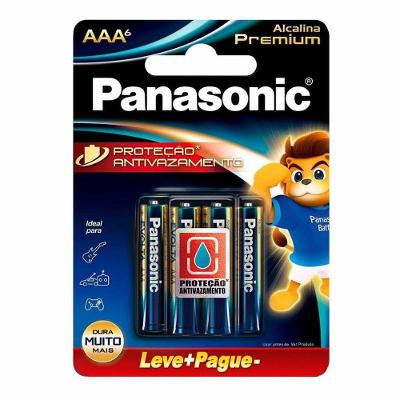 Pilha Alcalina Premium Panasonic Aaa Palito Cartela C-6 Lr03egr-6b192 - Pç - 6