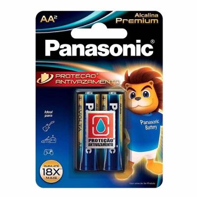 Pilha Alcalina Premium Panasonic Aa Pequena Cartela C-2 Lr6egr-2b96 - Pç - 2