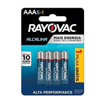 Pilha Alcalina Aaa6 Rayovac Cartela C-6 Unid. - Pç - 6