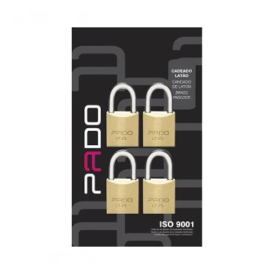 Cadeado Pado 4e-25mm (4 Msm Segr/4 Chaves Iguais) Bl