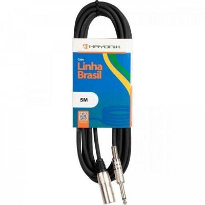 Cabo Para Microfone Linha Brasil Xlr(M) X P10 5M Preto Hayon