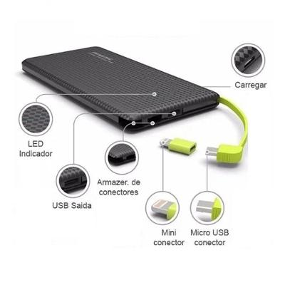 Carregador Portátil Powerbank 10000mah Conector Type C