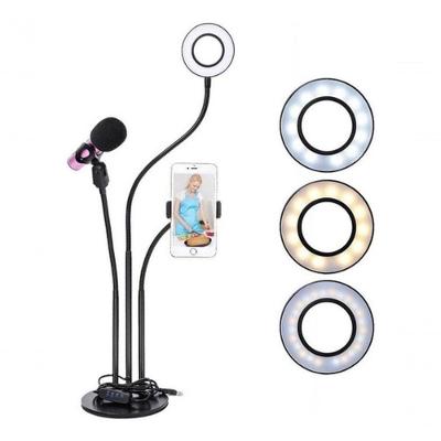 Ring Light Iluminador Led Com Suporte De Celular Microfone