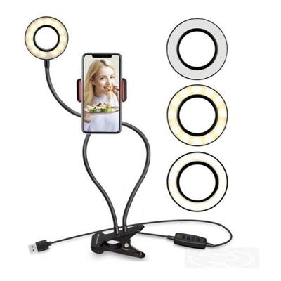 Ring Light De Mesa 2 Em 1 Com Suporte De Celular