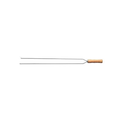 Espeto Duplo Para Churrasco Tramontina Com Lâmina Em Aço Inox E Cabo De Madeira 65 Cm Tramontina