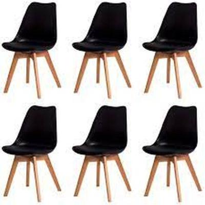 Kit - 6 X Cadeiras Leda - Preto