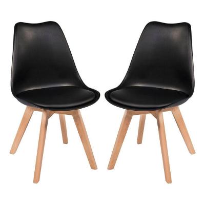 Kit Com 2 Cadeiras Leda Preta - Charles Eames Com Almofada
