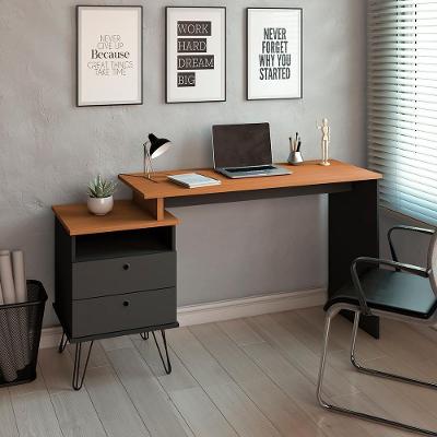 Mesa De Computador Industrial Kansas Freijó Preto