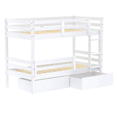 Beliche Solteiro Eco Com 02 Gavetas E Grade De Proteção Madeira Maciça Branco Mobilistore