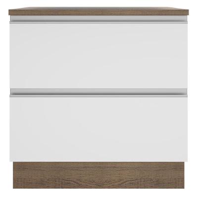 Balcão Glamy 80 cm 2 Gavetas Rustic e Branco Madesa
