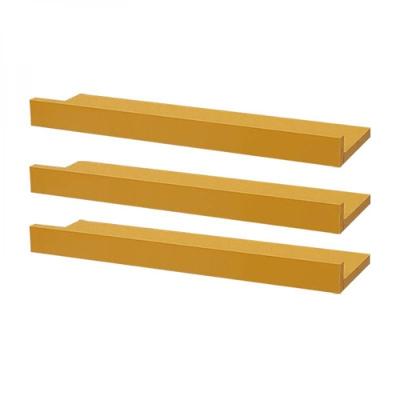 Kit 3 Prateleiras Porta Quadros 90 X 15cm Amarela Suporte Invisível