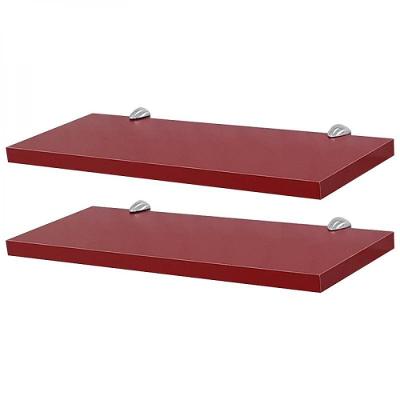 Kit 2 Prateleiras 60 X 15cm Vermelha Com Suporte Tucano