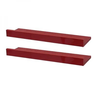 Kit 2 Prateleiras Porta Quadros 90 X 10cm Vermelha Suporte