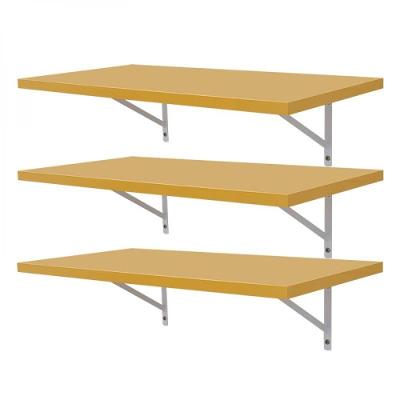 Kit 3 Prateleiras 90 x 25cm Amarela com Mão Francesa