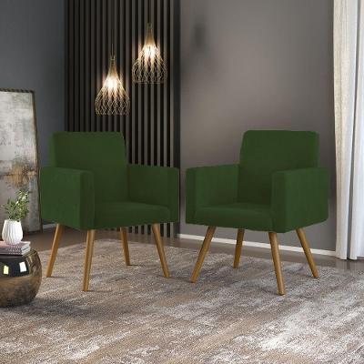 Kit 2 Cadeiras Escritório Poltrona Verde