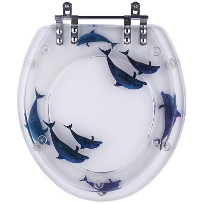 Tampa De Vaso Decorada Golfinhos P/ Bacia