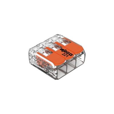 20 Conectores Emenda 4mm 3 Polos 221-413 - Wago