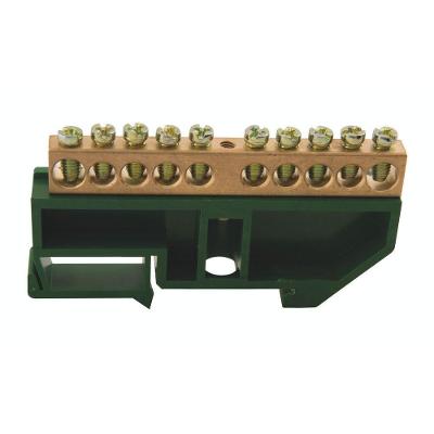 Barramento Terra Din 10 Ligações Tramontina Com Suporte Verde Tramontina