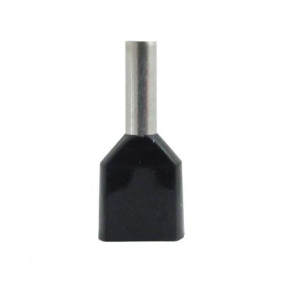 Terminal Pré-isolado Pino Tubular Duplo 1,5mm² - Preto - 50 Unidades