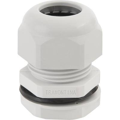Conector Prensa-Cabo 1/2" Tramontina Em Termoplástico Cinza