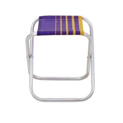 Banco De Praia Fiji Em Alumínio Com Assento Roxo E Amarelo