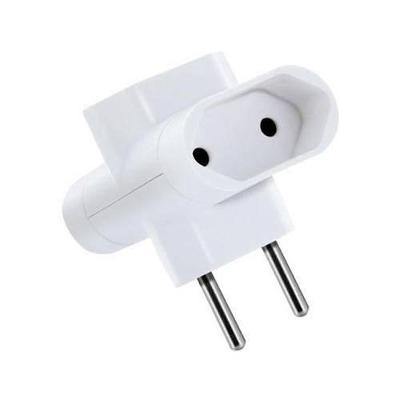 Adaptador Em T Com 3 Saidas 10a 2 Pinos Branco