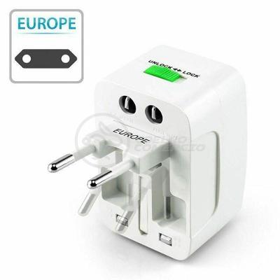 Adaptador Tomada Universal Padrão 150 Países Uk Europa Eua Asia Viagem Bivolt 110/220 Bivolt Aio