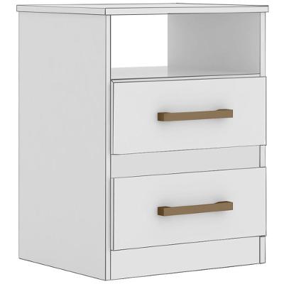 Mesa De Cabeceira 2 Gavetas 7090 Branco Flex