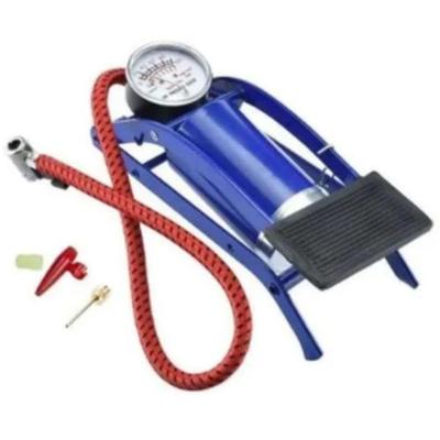 Bomba De Ar Pedal Alta Pressão Encher Pneu Moto Portatil